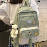 Weiyinxing New Waterproof Buckle Women Backpack Fashion Casual Cute Schoolbag Teenage Girls College Student Bag Shoulder Backpack