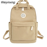 Weiyinxing Women Nylon Backpack Candy Color Waterproof School Bags for Teenagers Girls Patchwork Backpack Female Rucksack Mochila