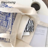 Weiyinxing Women Canvas Shopping Bag Notting Hill Books Bag Female Cotton Cloth Shoulder Bag Eco Handbag Tote Reusable Grocery Shopper Bags