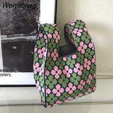 Weiyinxing Design Knitted Handbags Wrist Bags For Women Knitted Women's Handbag Ladies Carry Tote bag pouch sac a main femme