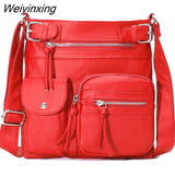 Weiyinxing FASHOIN Soft PU Leather Multi Pocket Crossbody Bags for Women 2023 Mini Flap Shoulder Bags Ladies Envelope Bag