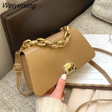 Weiyinxing British Fashion Simple Small Square Bag Women's Designer Handbag High-quality PU Leather Chain Mobile Phone Shoulder Bags