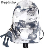 Weiyinxing Graffiti Print Men Backpack Harajuku Girl Student Male School Bag Ladies Fashion Laptop Nylon Backpack Women Book Boy Bag