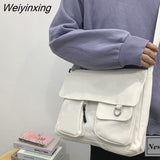 Weiyinxing Women Simple Messenger Bag Casual Satchel Ladies Handbags Shoulder Bag Pouch Girls Sweet Printed Canvas Cross School Bags Purses