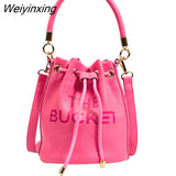 Weiyinxing The Bucket Bags for Women 2023 New Luxury Designer Vintage Small Women Shoulder Crossbody Bags Pu Leather Handbags Totes