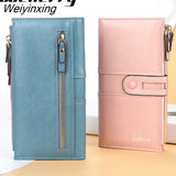 Weiyinxing Fashion Women Wallets 2023 New Long Zipper Buckle Wallet PU Leather Mobile Phone Bag High Quality Coin Purse