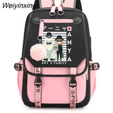 Weiyinxing X Family Anya Forger Anime School Backpack Bag Usb Port School Bags for Girls Teenager Travel Backpack Bag SchoolBag Mochila