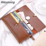 Weiyinxing Leather Women Wallets Hasp Lady Moneybags Zipper Coin Purse Woman Envelope Wallet Money Cards ID Holder Bags Purses Pocket