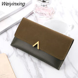 Weiyinxing Leather Women Wallets Hasp Lady Moneybags Zipper Coin Purse Woman Envelope Wallet Money Cards ID Holder Bags Purses Pocket
