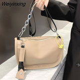 Weiyinxing Genuine Leather Large Capacity Women Shoulder Crossbody Bag 2023 High Quality Soft Cow Leather Female Handbag Messenger Sac