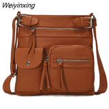 Weiyinxing FASHOIN Soft PU Leather Multi Pocket Crossbody Bags for Women 2023 Mini Flap Shoulder Bags Ladies Envelope Bag