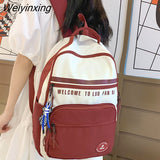 Weiyinxing Green Student Bag Girl Travel Book Laptop Backpack Trendy Women Leisure School Bags Ladies Nylon College Backpack Fashion