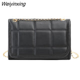 Weiyinxing Style Small Shoulder Bags For Women Solid Color Leather Mini Chain Crossbody Bag Female Phone Purse Casual Messenger Bags