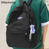 Weiyinxing Women Male Trendy Backpack Men Female Black Travel Book Bag Fashion Lady Laptop College Backpack Girl Boy Leisure School Bag