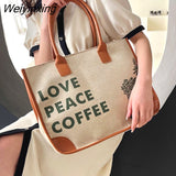 Weiyinxing Bags Women's High Capacity Tote Bag Single Shoulder Bag Underarm Bag Square Handbag Women Beach Bag Splicing Design