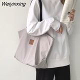 Weiyinxing Nylon Waterproof Canvas Bag Women's One Shoulder Large Capacity College Student Class Bag Handbag Women Tote Bag