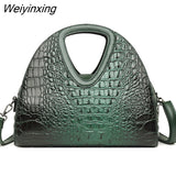 Weiyinxing Luxury Crocodile Leather Women Handbags Designer Female Shoulder Bag Fashion Brand Ladies Messenger Bags Large Tote Sac