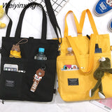 Weiyinxing Mini Student Bag Casual Femme Shoulder Bags Quality Canvas Shoulder Bags Casual Large Size Travel Bags