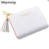 Weiyinxing Tassel Women Wallet Small Cute Wallet Women Short Leather Women Wallets Zipper Purses Portefeuille Female Purse Clutch