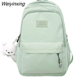 Weiyinxing Solid Color Nylon Women Backpack School Bag For Teenagers Girls Travel Backbag Students Bag Kawaii Bookbag Mochilas