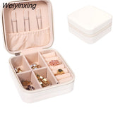 Weiyinxing Jewelry Box Organizer Display Travel Jewelry Boxes Case Portable Locket Necklace Leather Storage Earring Ring Holder