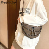 Weiyinxing Chain Waist Bag Phone Pack And Purse For Women Waist Belt Bags Stone pattern Female Fanny pack Fashion Brand Waist pack