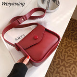 Weiyinxing PU Leather Flap Crossbody Bags for Women 2023 Winter Handbag Solid Color Shoulder Bag Ladies Handbags and Purses