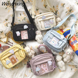 Weiyinxing One Shoulder Bag Canvas Bag College Student Class Bag Crossbody Bag Female Bag Crossbody Small Square Bag