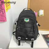 Weiyinxing Large Capacity Waterproof Nylon Women Backpack Female Multiple Pockets Mesh Travel Bag Kawaii Buckle Schoolbag for Girls