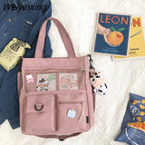 Weiyinxing New Large Capacity Cute Girl Shoulder Bag Korean Fashionable Students Inclined Shoulder Bag Nylon Waterproof Handbag Tide