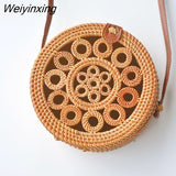 Weiyinxing Round Mulit Style Straw Bag Handbags Women Summer Rattan Bag Handmade Woven Beach Circle Bohemia Handbag New Fashion