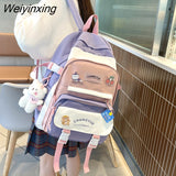 Weiyinxing New Woman Trolley Case Backpack Student Bag Female Waterproof Travel Rucksack Teenage Girls Cute Backpack Laptop School Bag