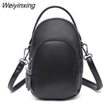 Weiyinxing Cowhide Bag For Women Designer Three Layers Of Large Capacity Ladies Handbag Fashion Genuine Leather Shoulder Crossbody Bag