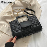 Weiyinxing Women's Vintage Chain Strap Crossbody Bags For Women Brand Totes Designer Trend Handbags And Purses Fashion Plaid Shoulder Bag