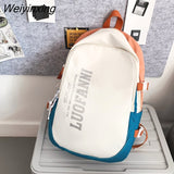 Weiyinxing Fashion Letter Printing Waterproof Nylon Women Backpack Female Large Capacity Cool Travel Bag Teenage Girls Preppy Schoolbag
