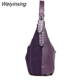 Weiyinxing FASHION Women Handbag Designer Shoulder Bag Women's High Quality Faux Suede Stitched Crossbody Bag Purse Chic Tote Bags