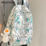 Weiyinxing Fashion Graffiti Backpack Waterproof Women Book Boy Bags Female Laptop Nylon Men Backpack Girl Student Male School Bag Cool