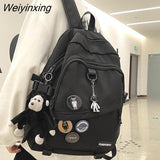 Weiyinxing Badge Bag Boy Girl Travel Net Student Bag Male Female Trendy Mesh College Backpack Ladies Men Fashion Laptop Women Backpack