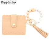 Weiyinxing Pc 8 Colors Fashion Women Bracelets Card Holder Leopard Female Business Card Case Wristband Key Chain for Men