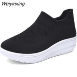 Weiyinxing Women Sneakers Mesh Flat Shoes Breathable Trainer Walking Platform Casual Sneakers Tenis Feminino Loafers Walking 2023