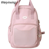 Weiyinxing Pink Laptop Backpack Trendy Waterproof Female Travel Book Bag Ladies Cute College Backpack Fashion Women Leisure School Bag