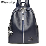 Weiyinxing Women Multifunctional Backpack Female Leather Shoulder Bags School Bag For Teenage Girls Travel Back pack Sac A Dos Femme