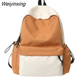 Weiyinxing New Panelled Waterproof Nylon Backpack Women Patchwork Japanese Fashion College School Bag Boy Girls Laptop Backpack Travel