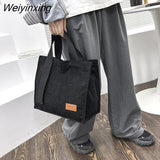 Weiyinxing Corduroy Women's Bag 2023 Trend New Solid color Handbags Versatile Casual Square Shoulder Bags Female Canvas Button Tote