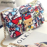 Weiyinxing Graffiti Crossbody Bags for Women Luxury Leisure Shoulder Bags Chain Purses and Handbags Prints Cute Handbag