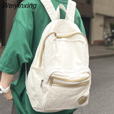 Weiyinxing New Girl Canvas Travel School Bag Cool Lady Student Backpack Female Kawaii College Backpack Trendy Women Laptop Book Bag