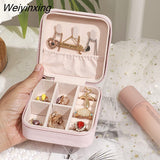 Weiyinxing Jewelry Box Organizer Display Travel Jewelry Boxes Case Portable Locket Necklace Leather Storage Earring Ring Holder