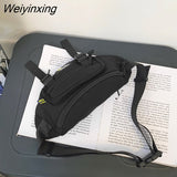 Weiyinxing Product Unisex Pure Color Shoulder Bag Fashion Casual Mini Boys Girls Chest Package Inclined Shoulder Bag Nylon Cool style