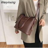 Weiyinxing buckets bag for women designer shoulder bags luxury soft pu leather crossbody bag large capacity tote ladies big purses