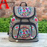 Weiyinxing Yunnan Ethnic Embroidery Backpack Retro Floral Embroidered Ladies Rucksack Embroidered Backpack